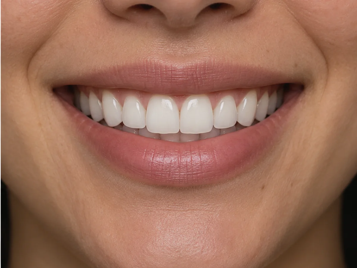 Versão B do mesmo sorriso fictício em simulação visual